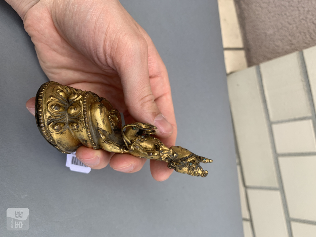 A GILT-COPPER FIGURE OF MANJUSHRI - 图7